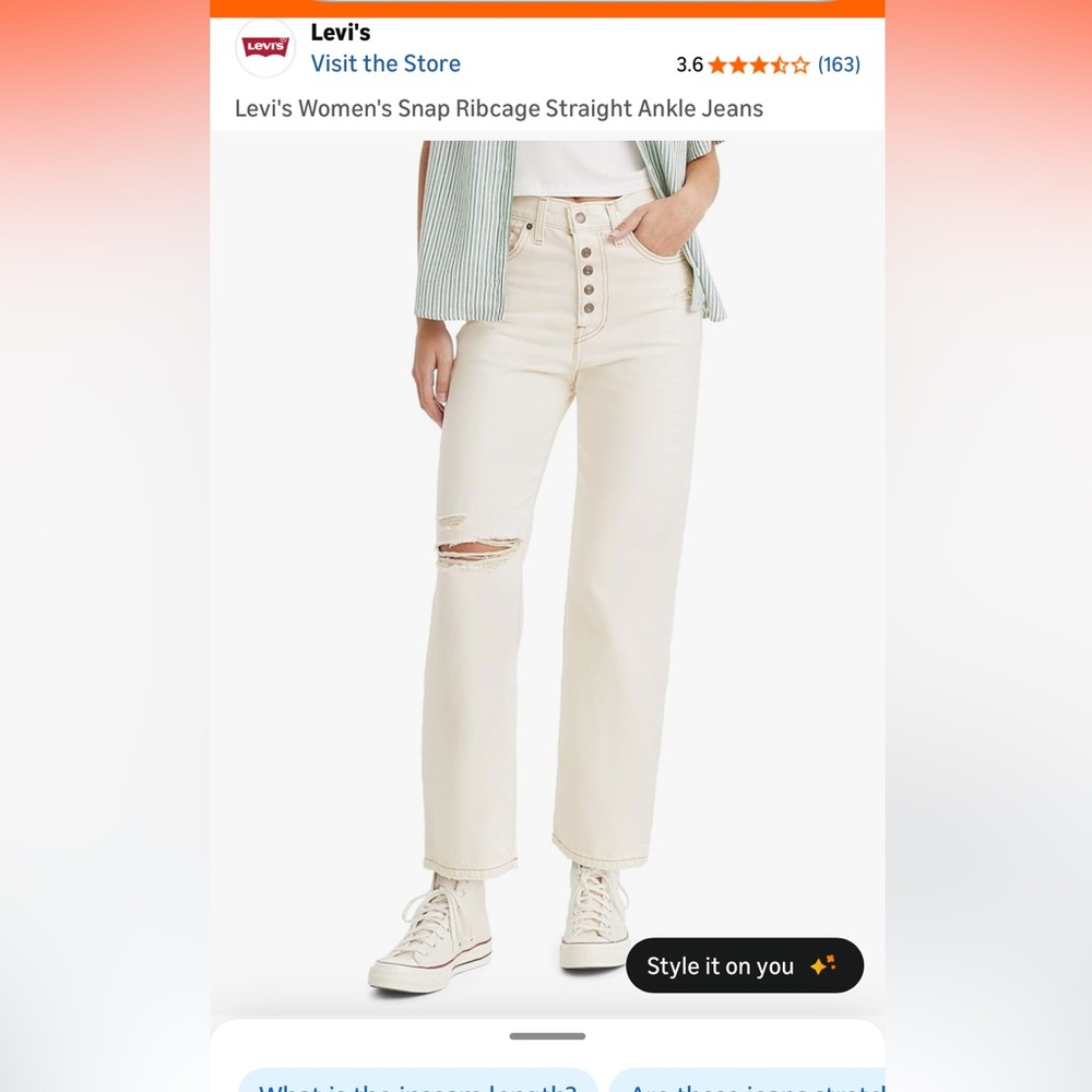 Levi's Snap Ribcage Straight Ankle Women's Jeans